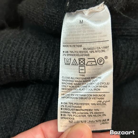 OLD NAVY Go Recycled Sweater Mens Size M Black Collared Pullover New With Tags - Picture 4 of 5